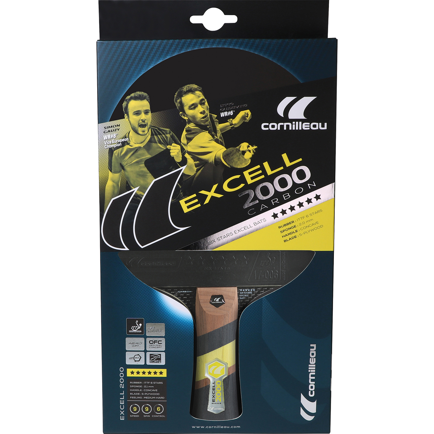 Cornilleau Excell 2000 Carbon tafeltennisbat