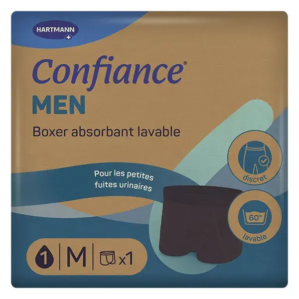 Confiance Men - Boxers Absorbants Lavables pour Hommes taille M