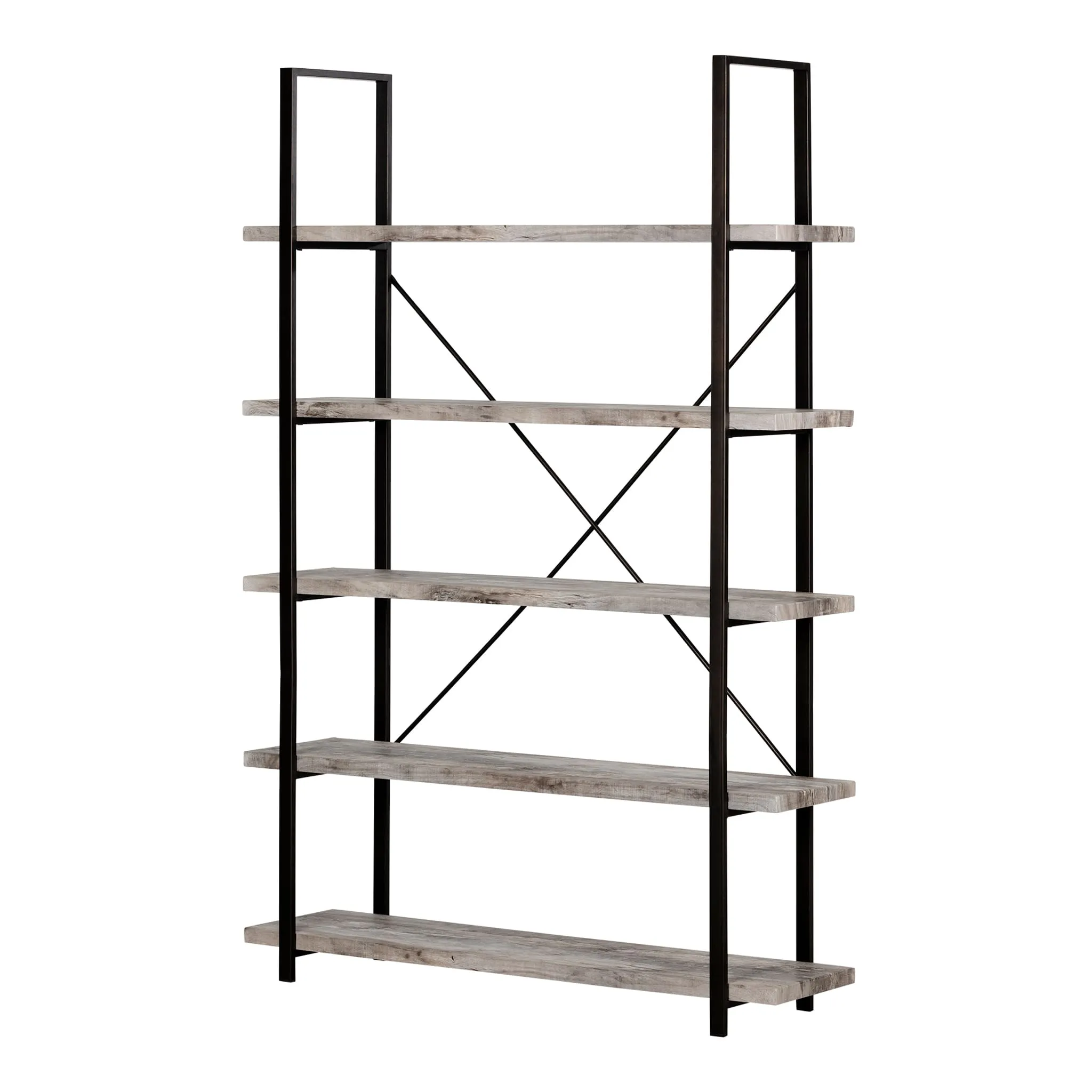 South Shore Étagère à 5 Tablettes fixes - Gimetri Gris Clair