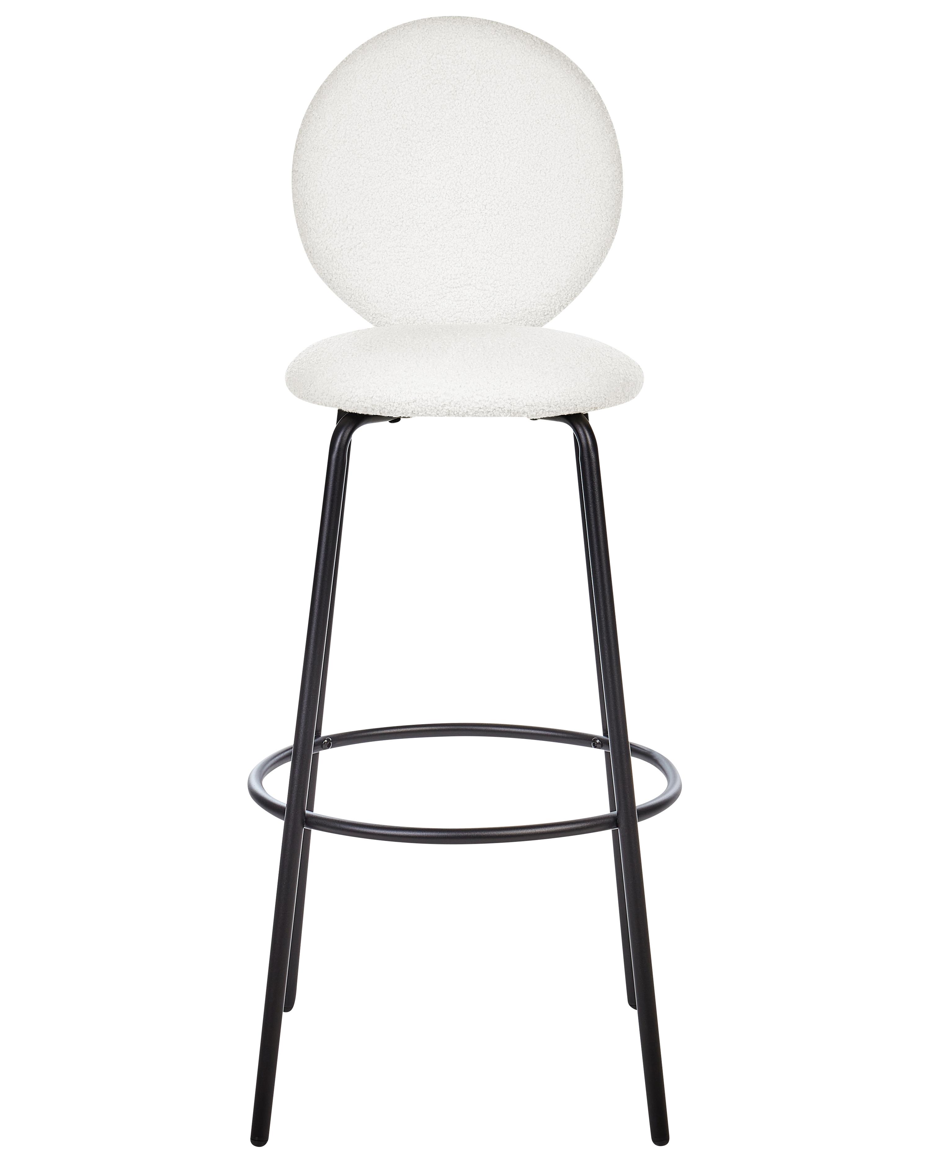 Set van 2 barstoelen EMERY Bouclé Wit