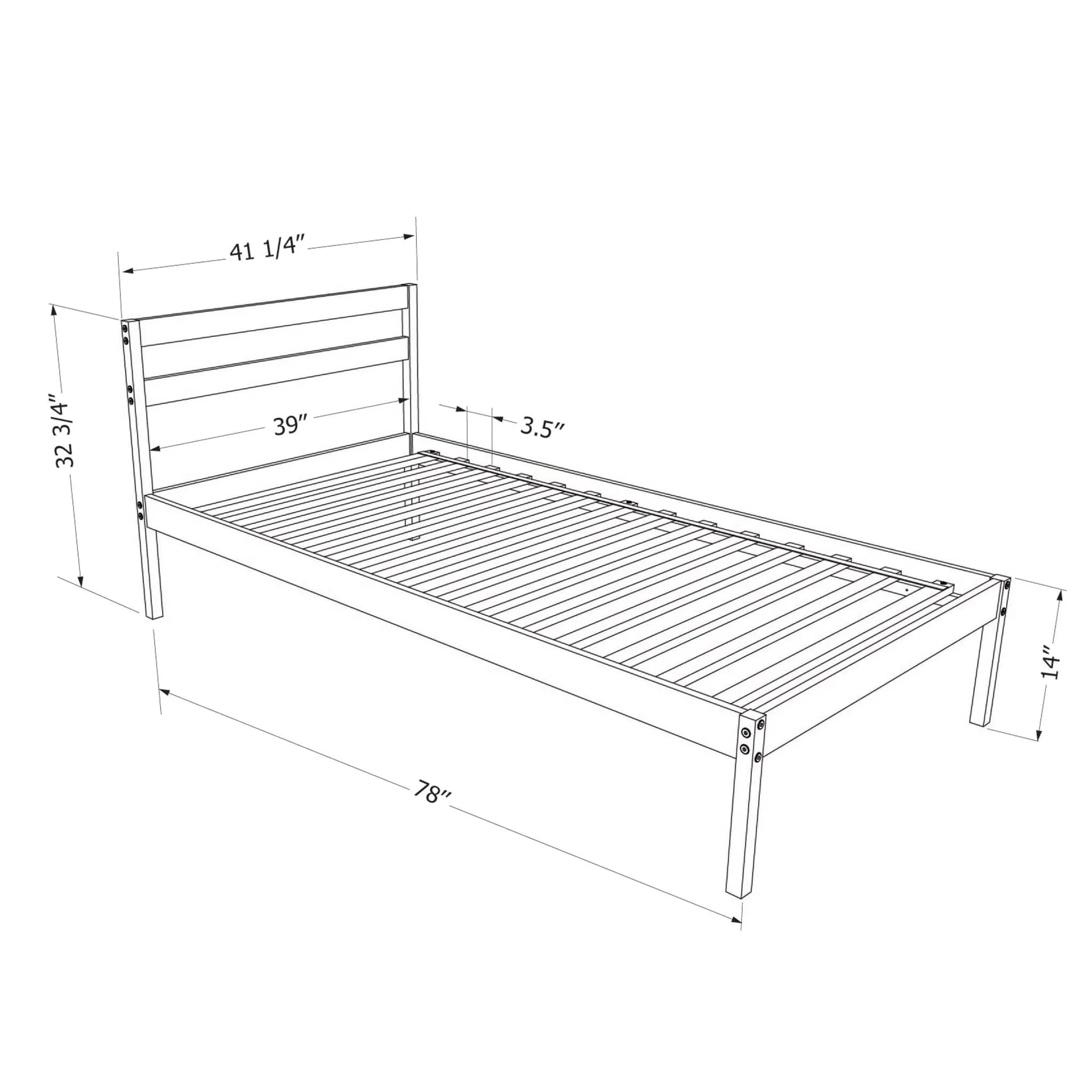 South Shore Lit Simple en bois - Sweedi Bois naturel
