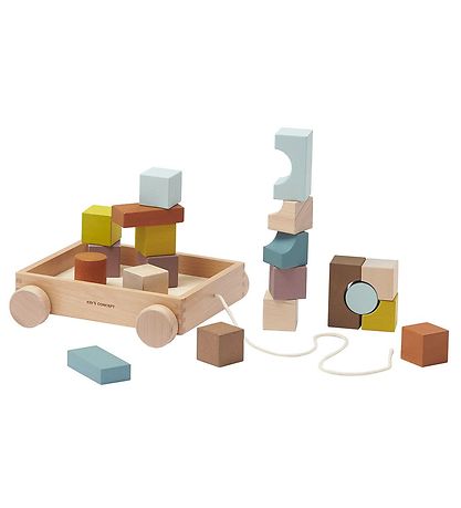 Kids Concept Handkarren m. Stapelklötze - Neo - Multi