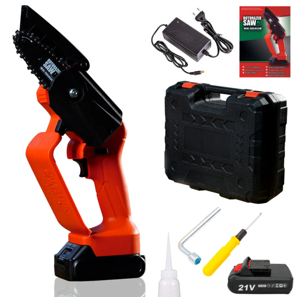 Best Direct® Mini Akku Kettensäge - Handkettensäge Rotorazer Mini Chainsaw