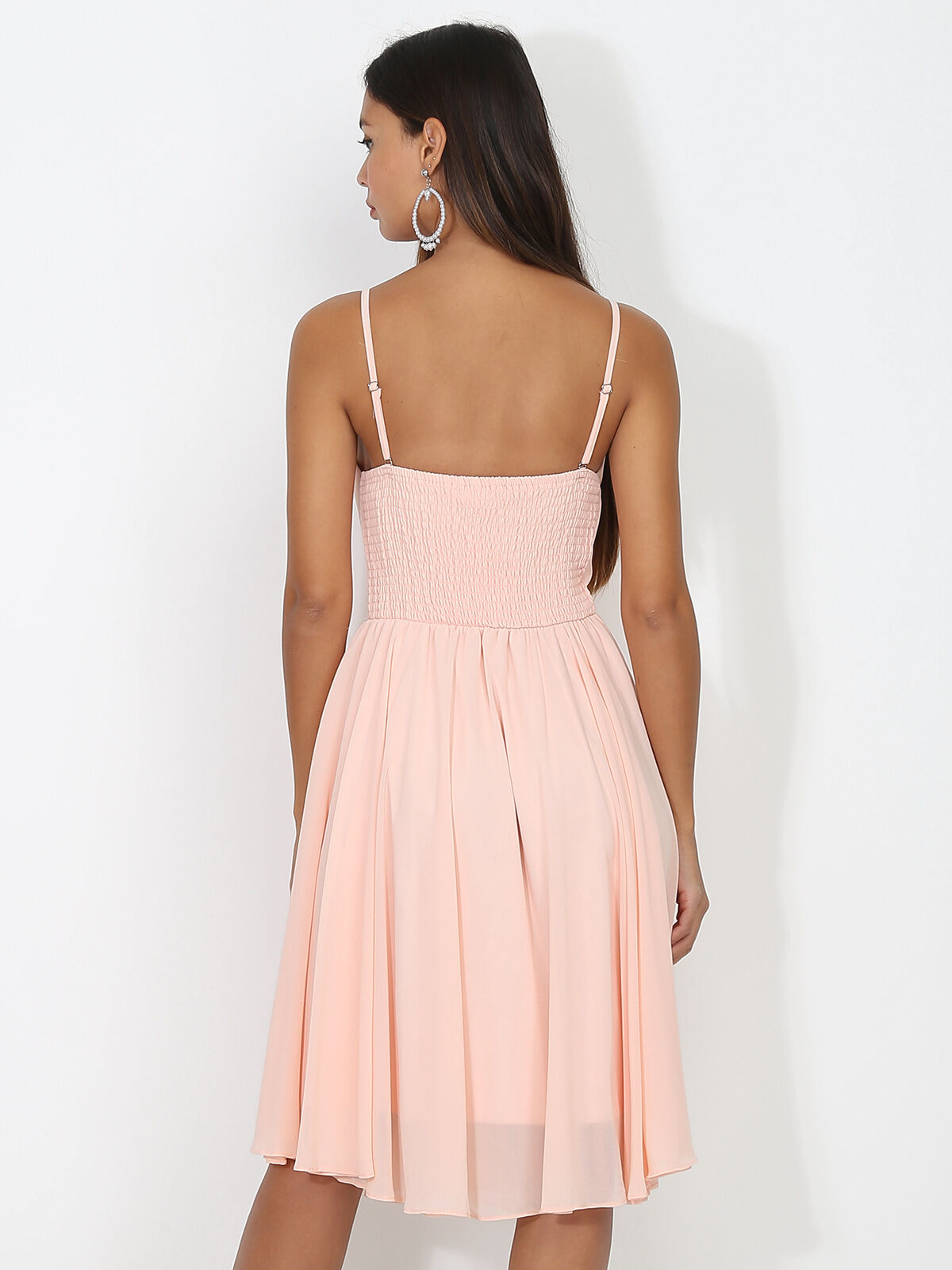 Robe patineuse drapée- Rose