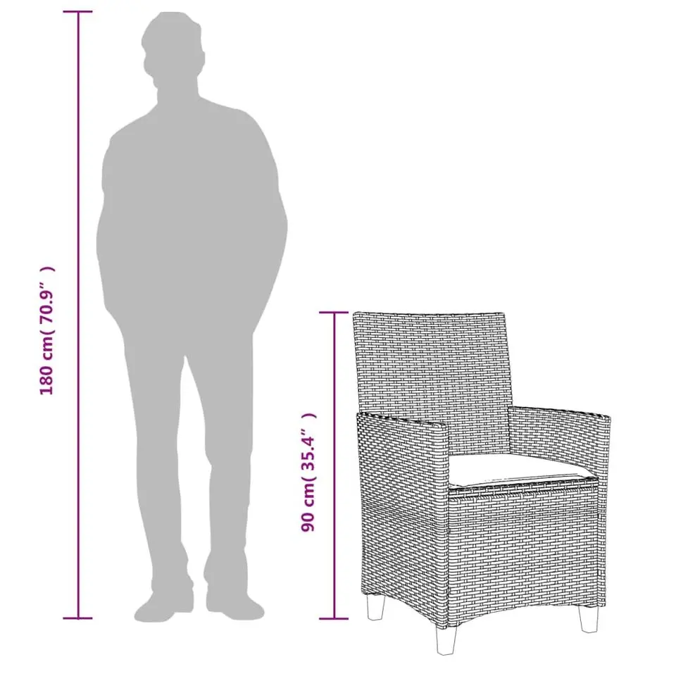 vidaXL - Tuinstoelen met kussens - Beige - Poly rattan en hout - 2 stuks