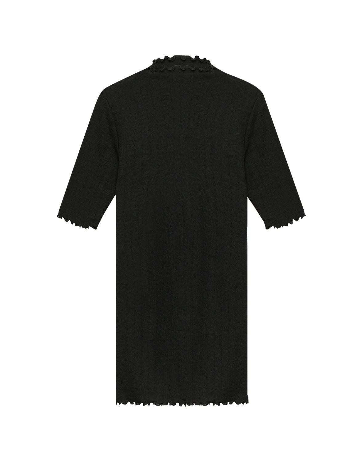 Pointelle T-shirt met hoge hals van merinowol/zijde voor dames
