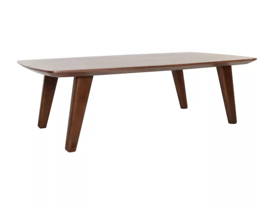 Table basse rectangulaire vintage bois foncé noyer L120cm FIFTIES