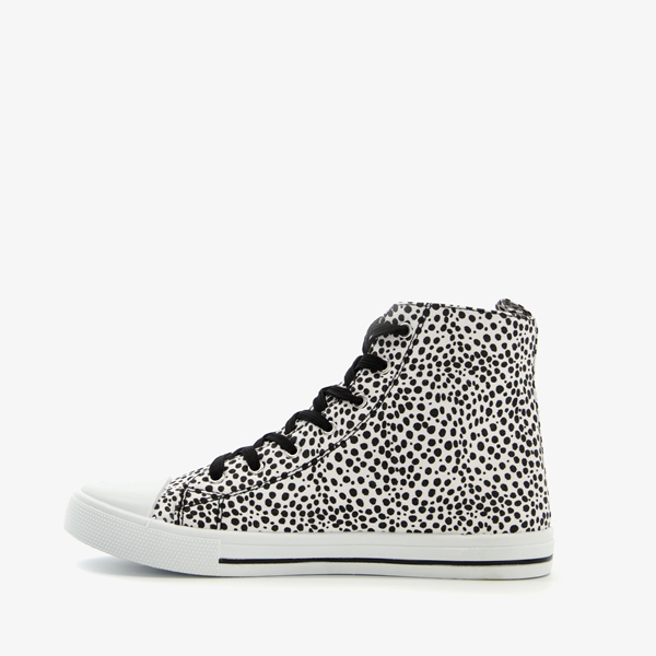 Hoge canvas dames sneakers met stippen
