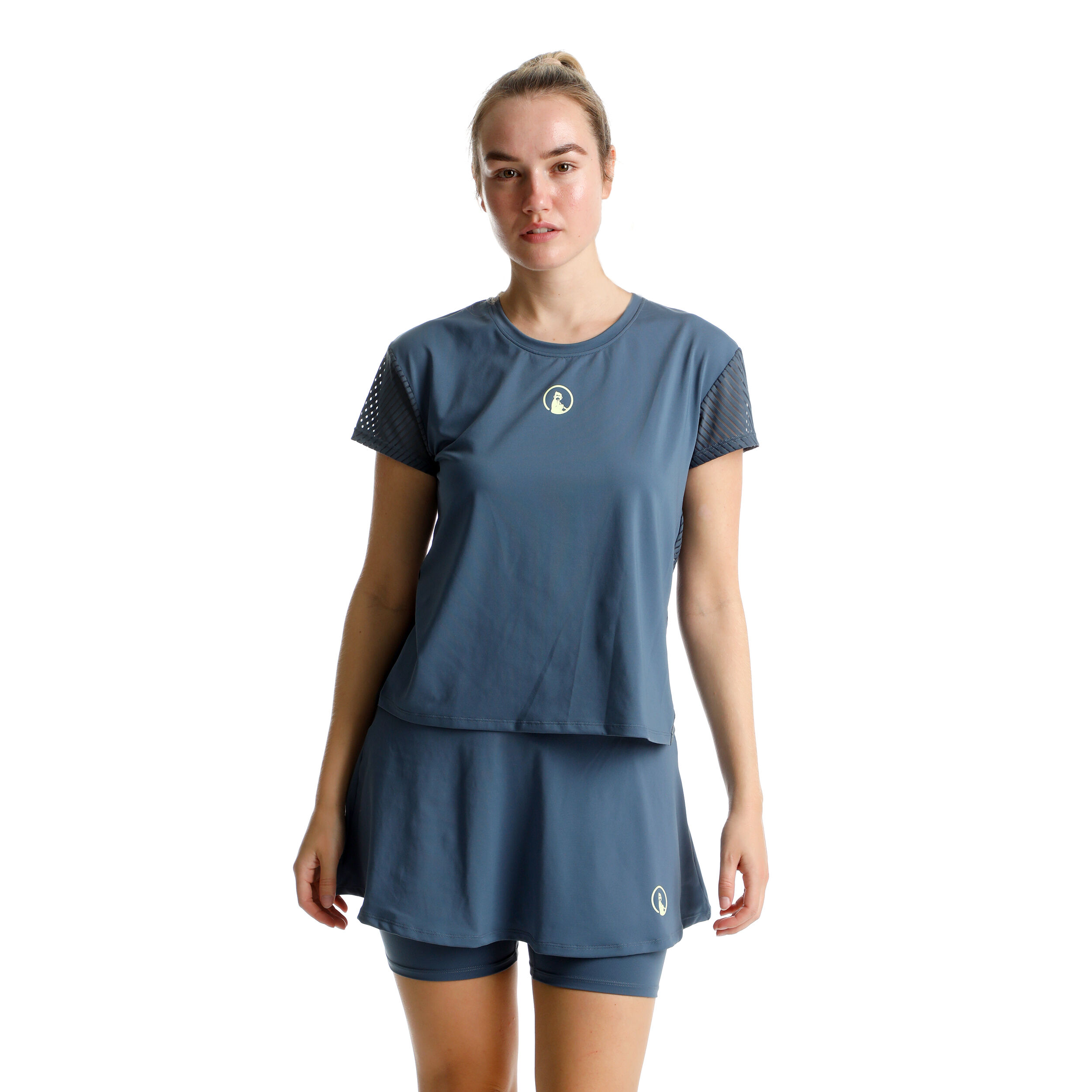 Quiet Please Perspectives Cross T-shirt Femmes - Bleu