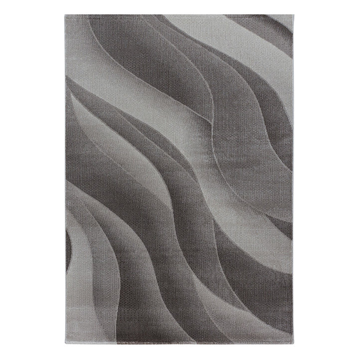 Modern vloerkleed - Streaky Waves Bruin/Beige  | Modern design