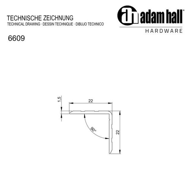 Adam Hall 6609 Case Angle 22 x 22 mm