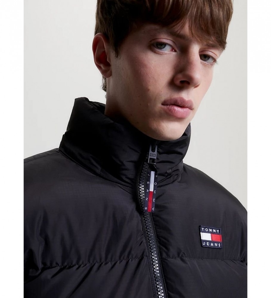 Jaqueta Tommy Jeans Alaska Casual Acolchoada com Capuz Preta