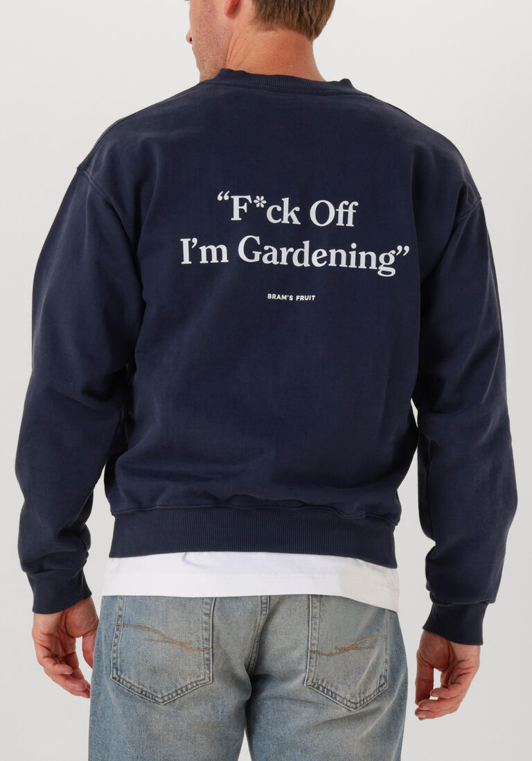 donkerblauwe bram's fruit sweater f*ck off crewneck