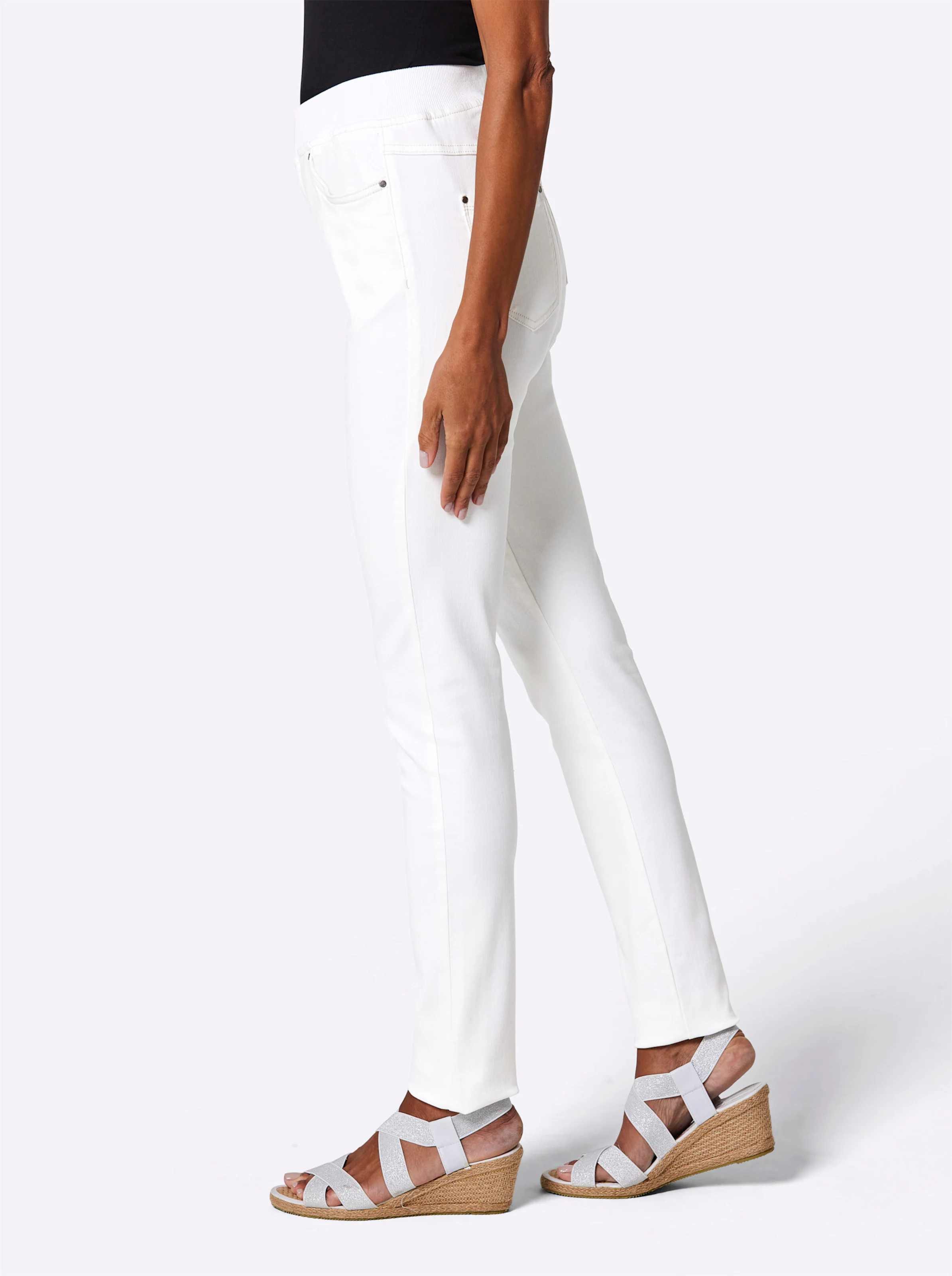 CREATION L PREMIUM Baumwoll-Lyocell-Jeans in weiß
