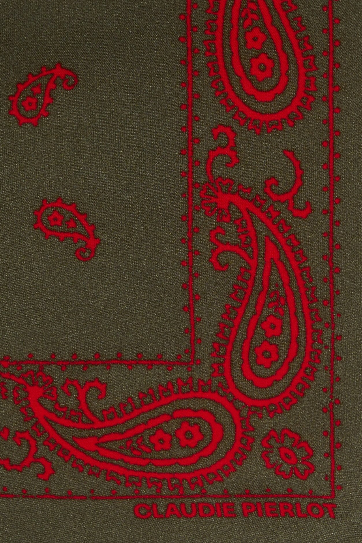 Foulard soie kaki