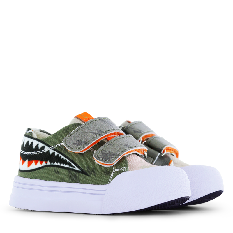 Go Bananas sneaker klittenband - Haai Canvas | Jongens schoenen