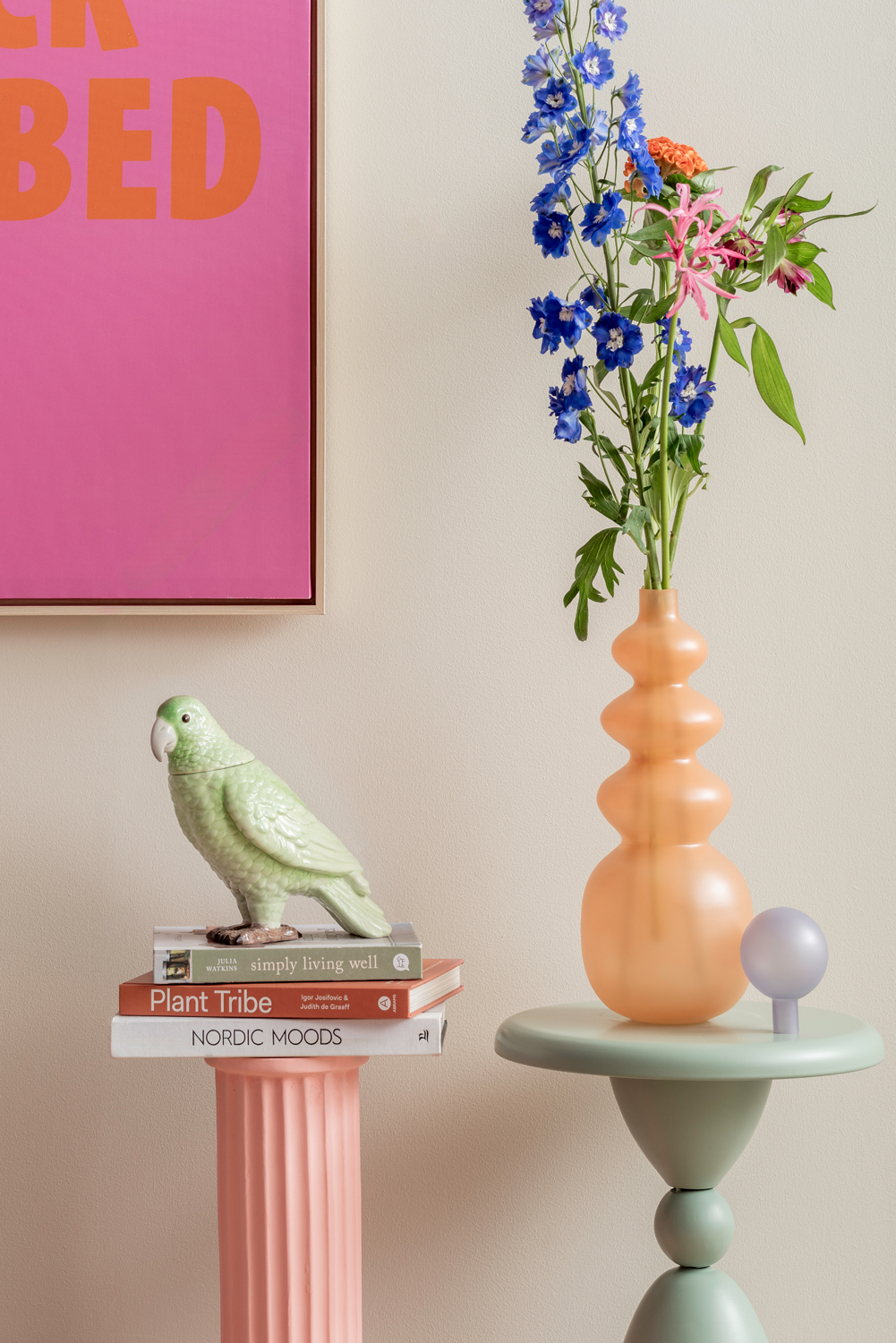 Voorraad pot Bird - Zachtroze