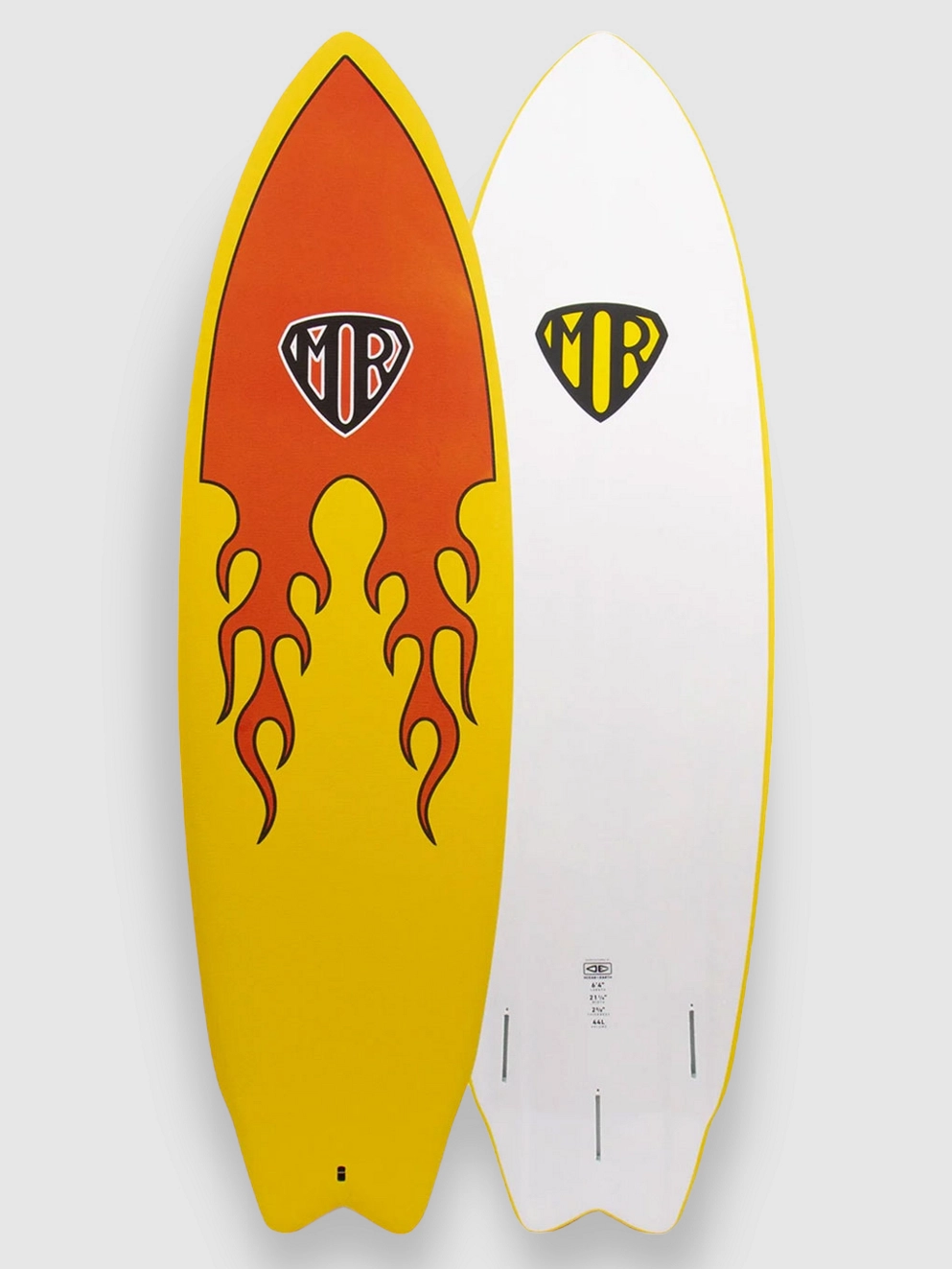 Ocean & Earth Mr Epoxy Soft Super Twin 6'4 Surfboard flame22