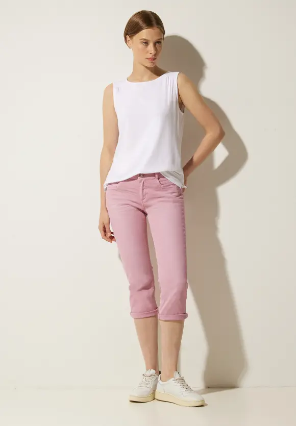 Casual Fit 3/4 Jeans - light berry soft washed