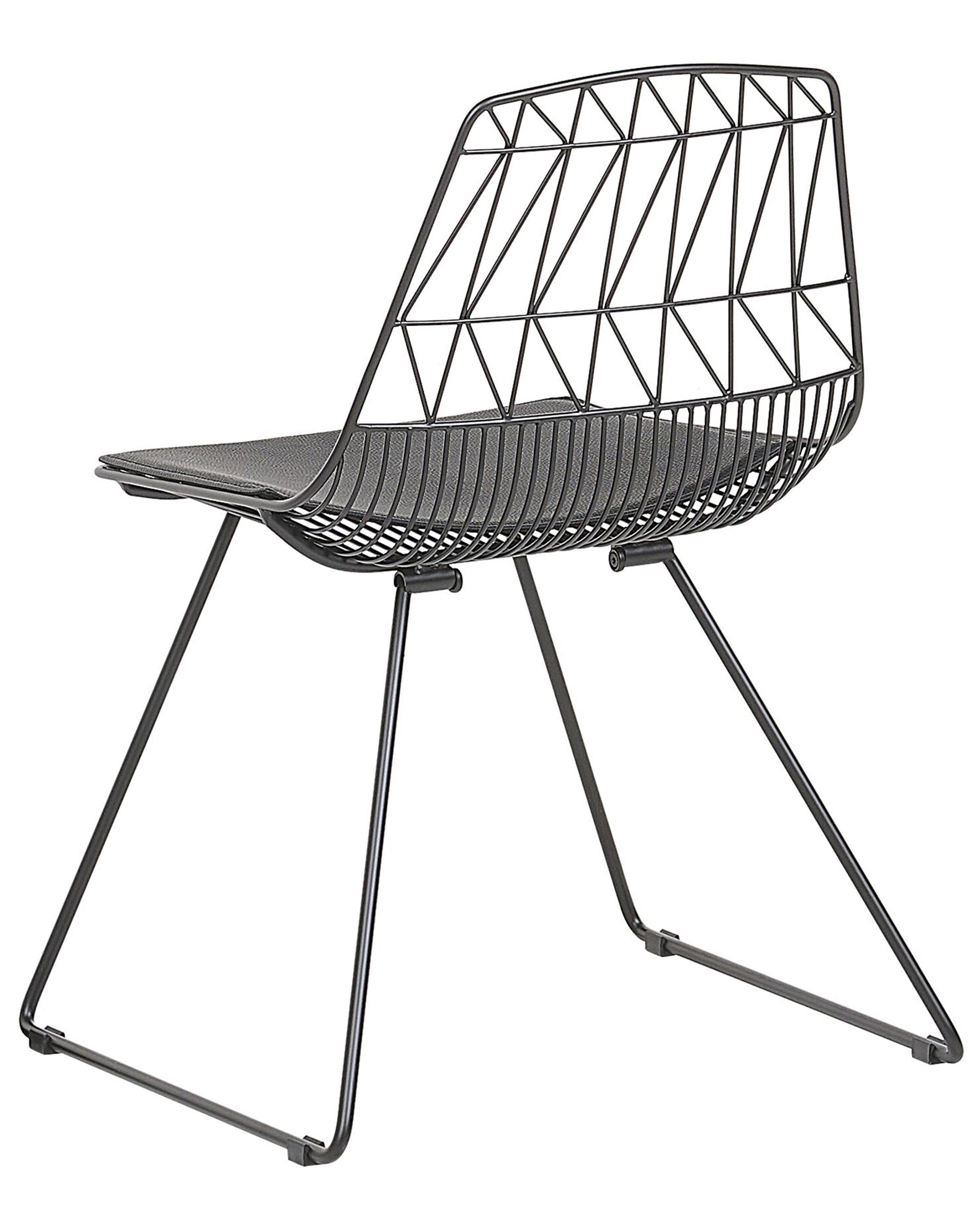 Set van 2 eetkamerstoelen HARLAN Metaal Zwart