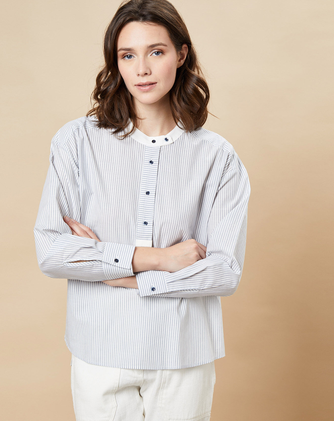 Harris Wilson Blouse Sheila rayé bleuet