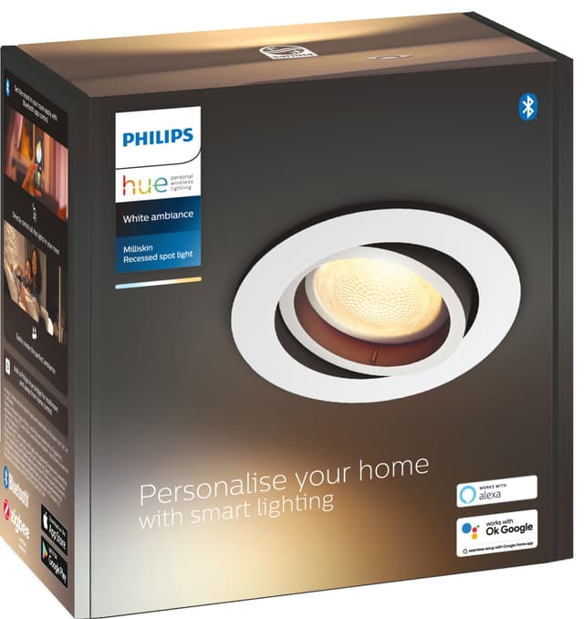 Philips Hue Milliskin forsænket spotlys (hvid)