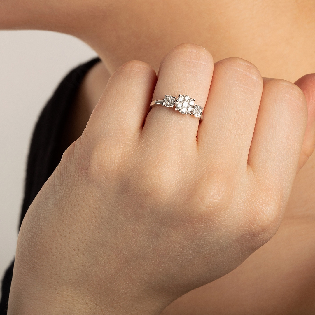 Verlobungsring 750/18 K Weissgold mit Diamanten 0.50 ct H/si by CHRISTIAN