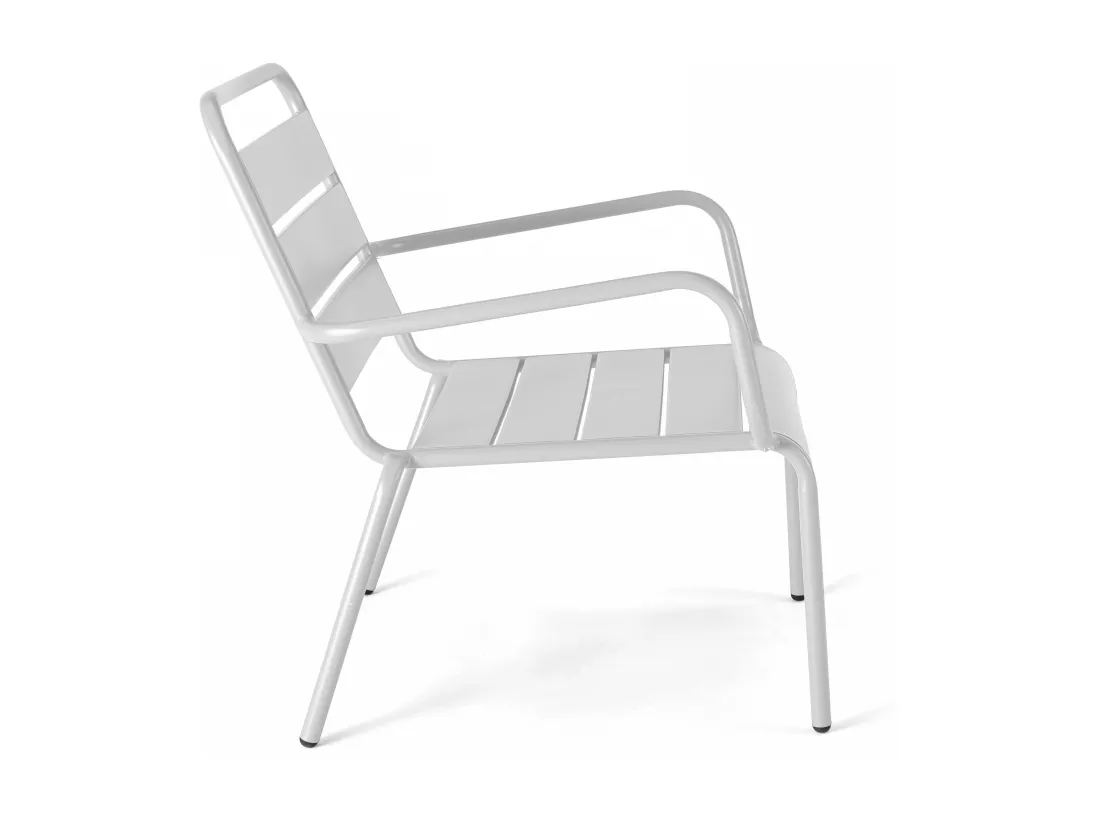 Fauteuil de jardin bas relax acier blanc - Palavas