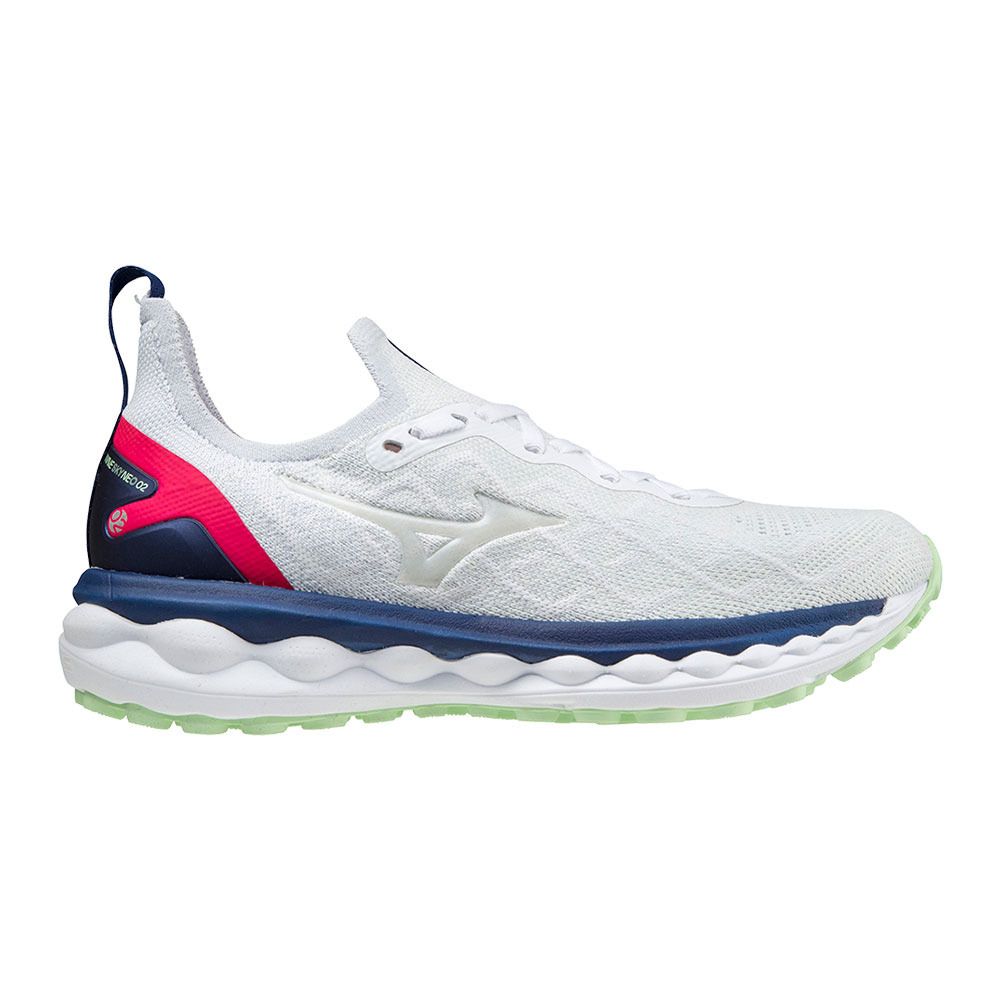 Mizuno WAVE SKY NEO 2 - Chaussures running Femme white/white/blue depth