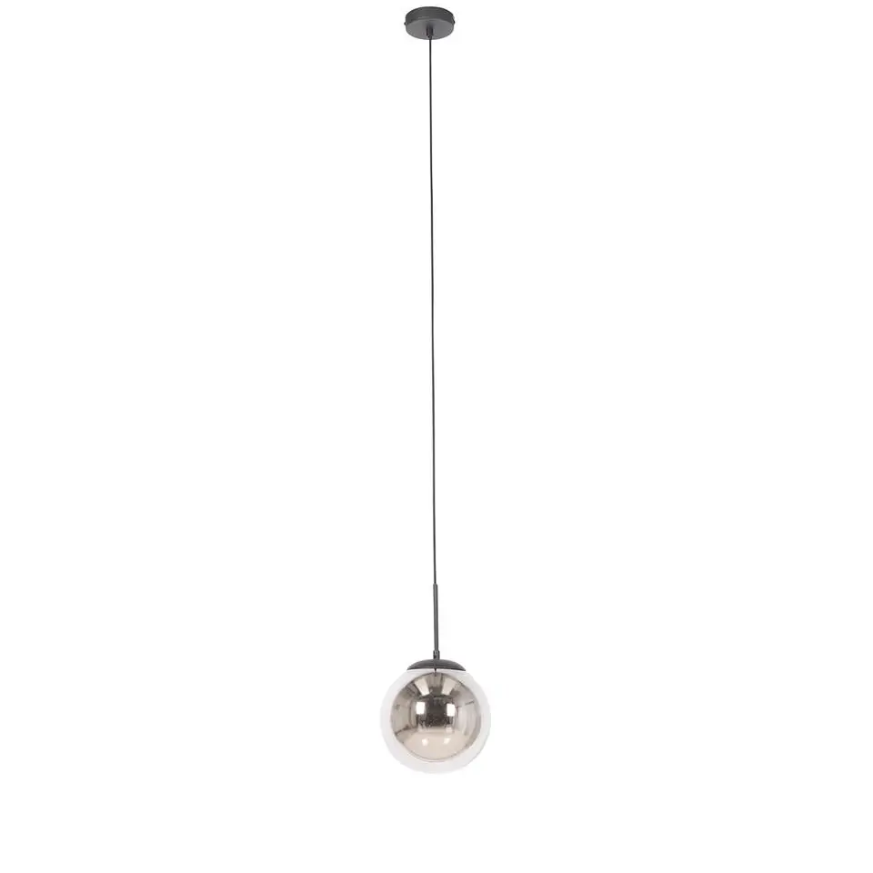 Qazqa hanglampen flore zwart e27