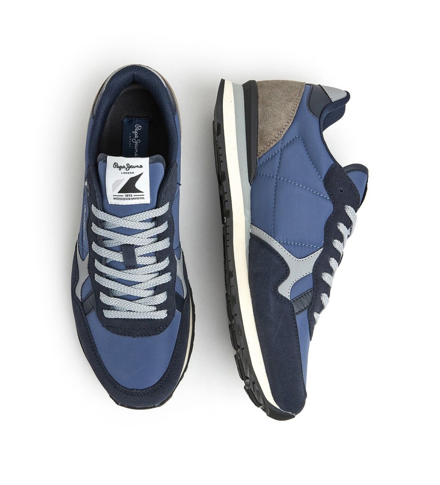 Tênis de couro Pepe Jeans Brit Reflect M azul marinho