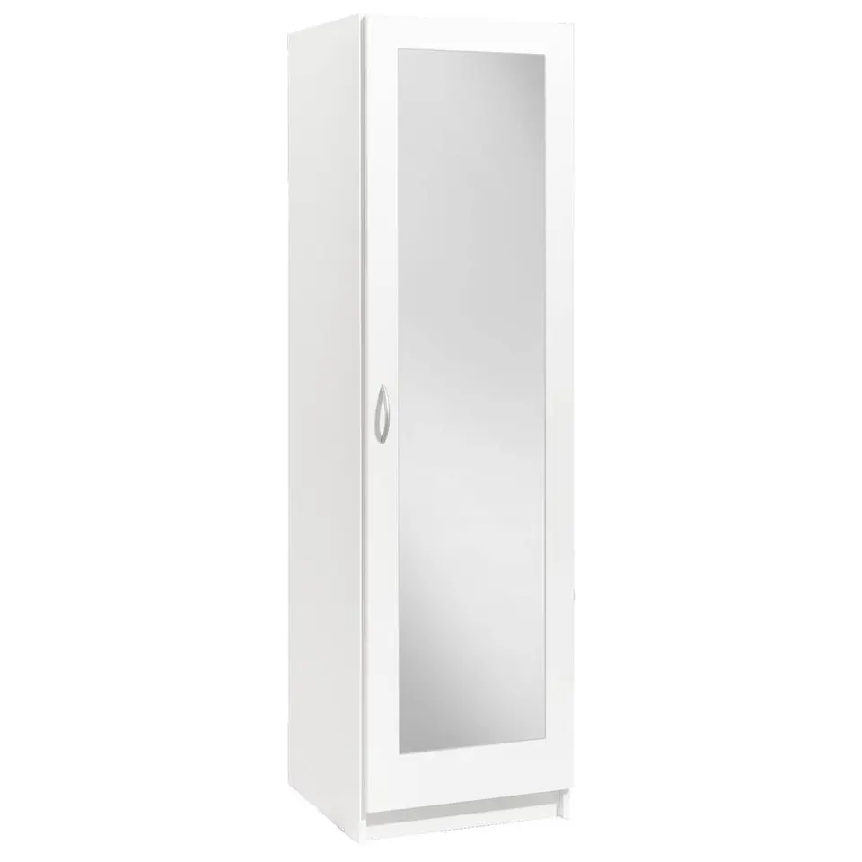 Kledingkast Varia 1-deurs inclusief spiegel - wit - 175x49x50 cm