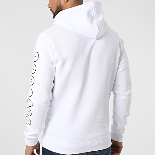 Sweat Capuche Kame Kanji Blanc Noir