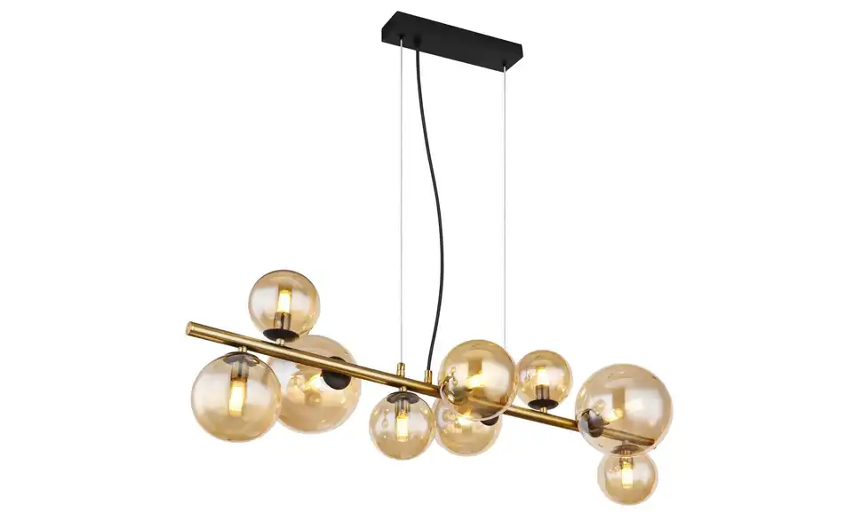 Pendelleuchte 9-flammig 86,6 cm 36 cm Schwarz, Orange