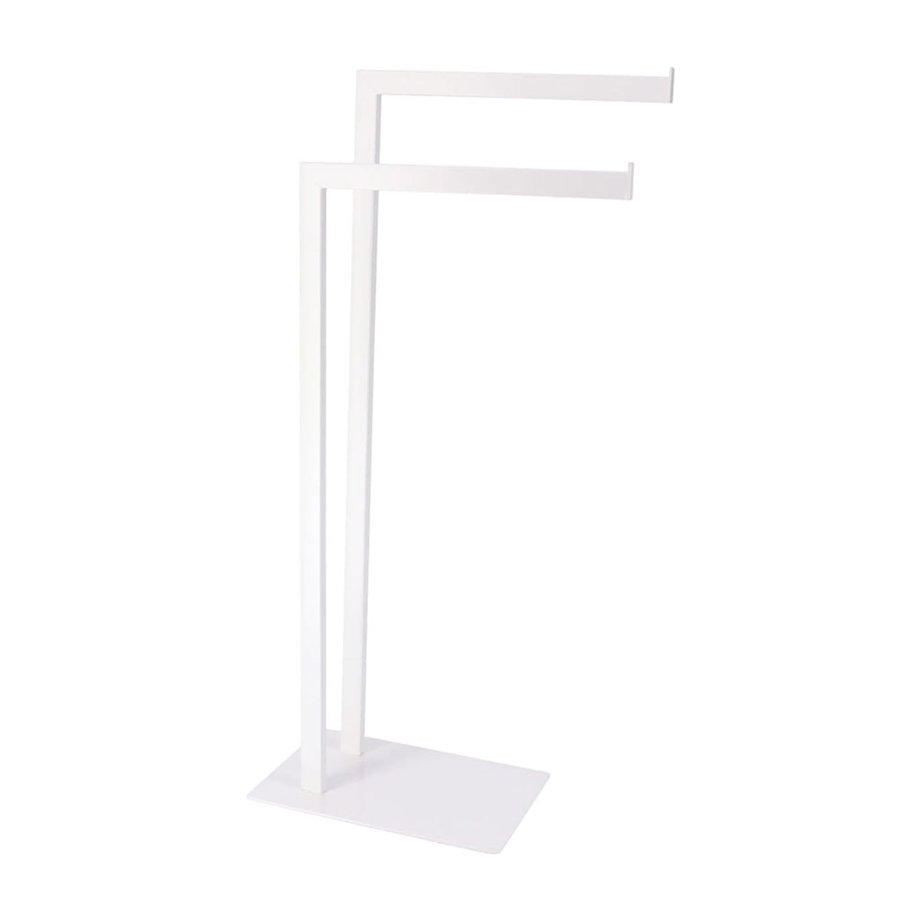 Porte serviette à deux barres blanc 40x81x20cm