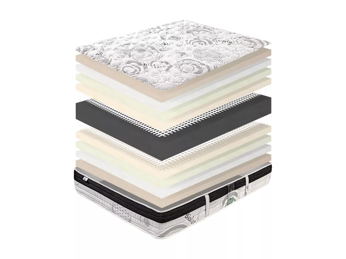 Matelas 160x200 cm, Sleeplux, 26cm, latex, ergonomique, haute densité + 2 Oreillers
