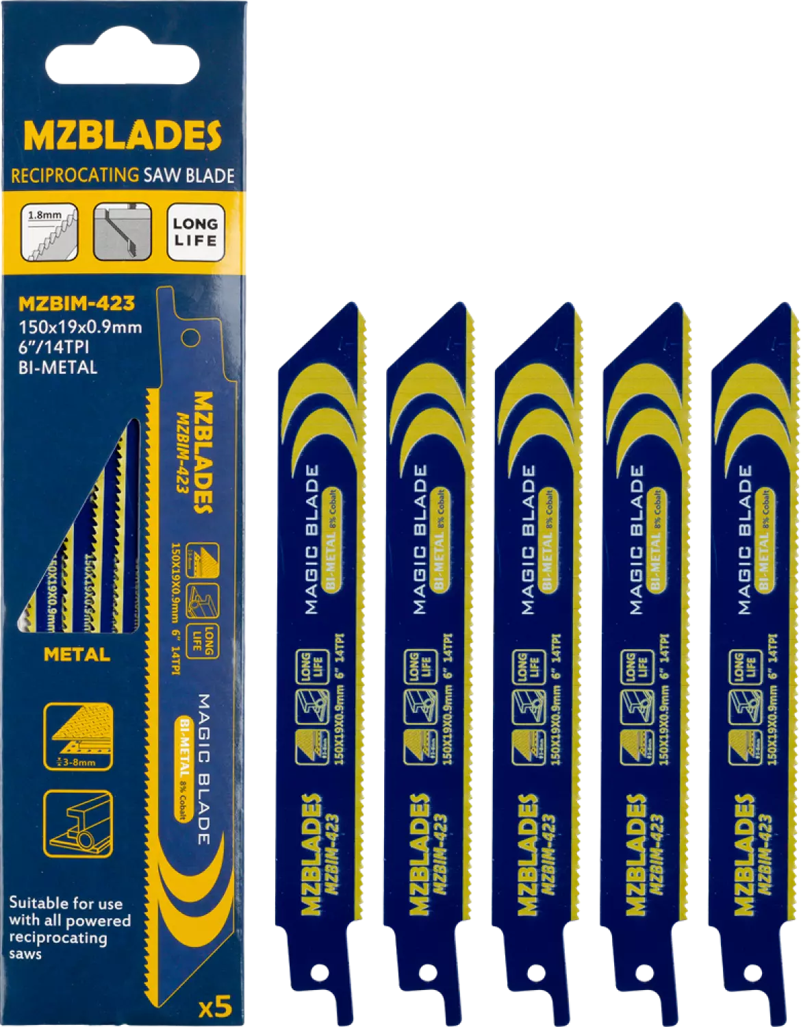 Multizaag MZBIM-423 Reciprozaagblad Bimetaal - 5 stuks