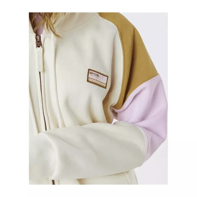 Sweat femme RIPCURL Galicia Full Zip Fleece Off White