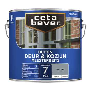 CetaBever Meesterbeits Deur & Kozijn zijdeglans dekkend RAL 7001 zilvergrijs 2,5 liter