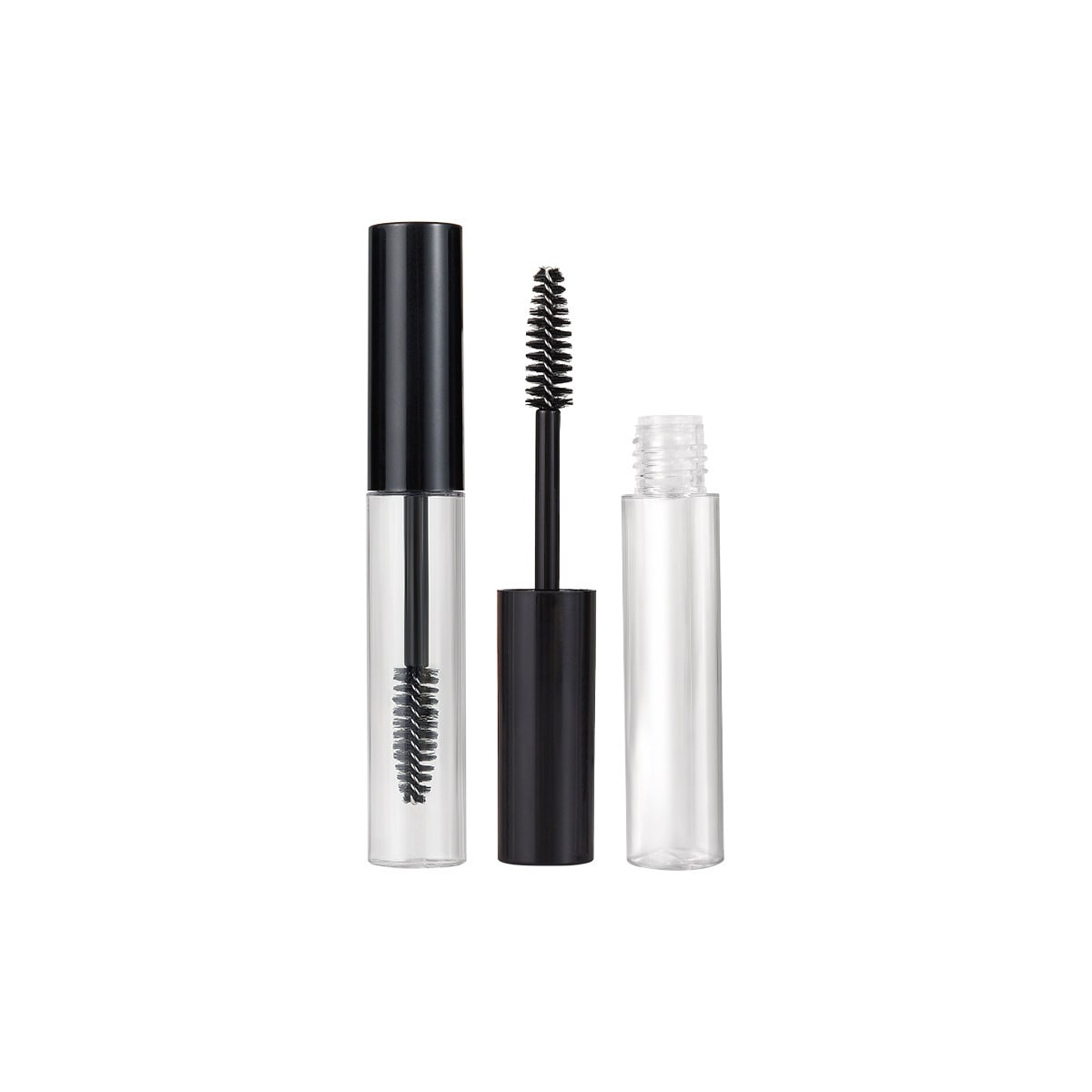 3 x 10 ml mascara tuber med 3 gjennomsiktige trakter