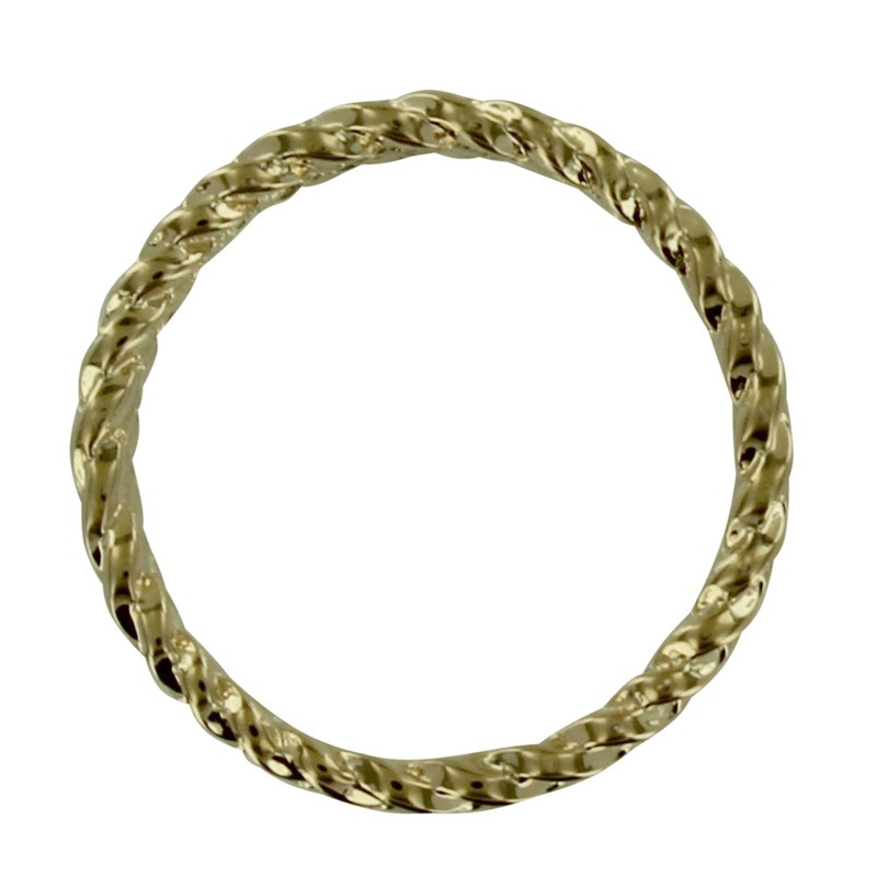 Bague Plaqué Or Anneau Large Tressé