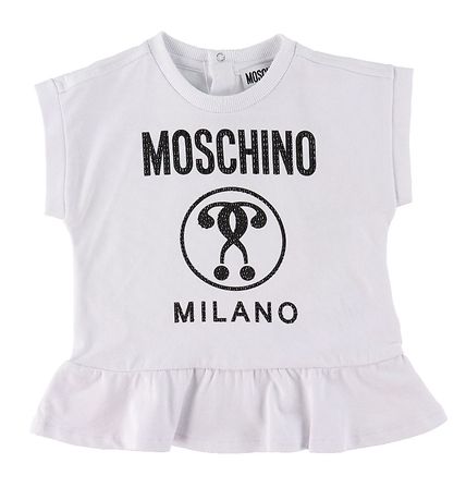 Moschino T-Shirt/Leggings - Weiß/Schwarz m. Sortieren/Strassstei