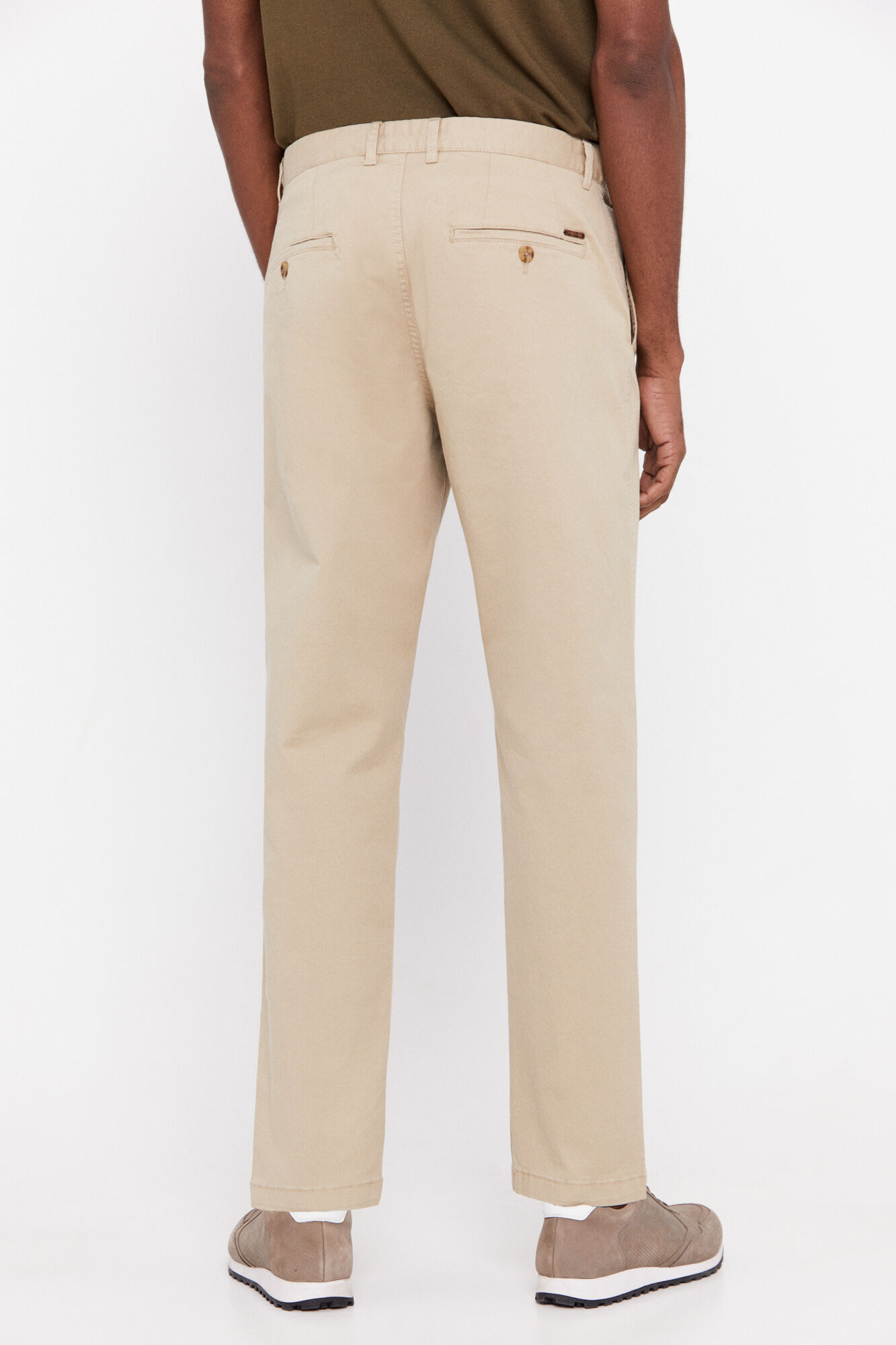 Calça chino leve com corte afunilado - Bege
