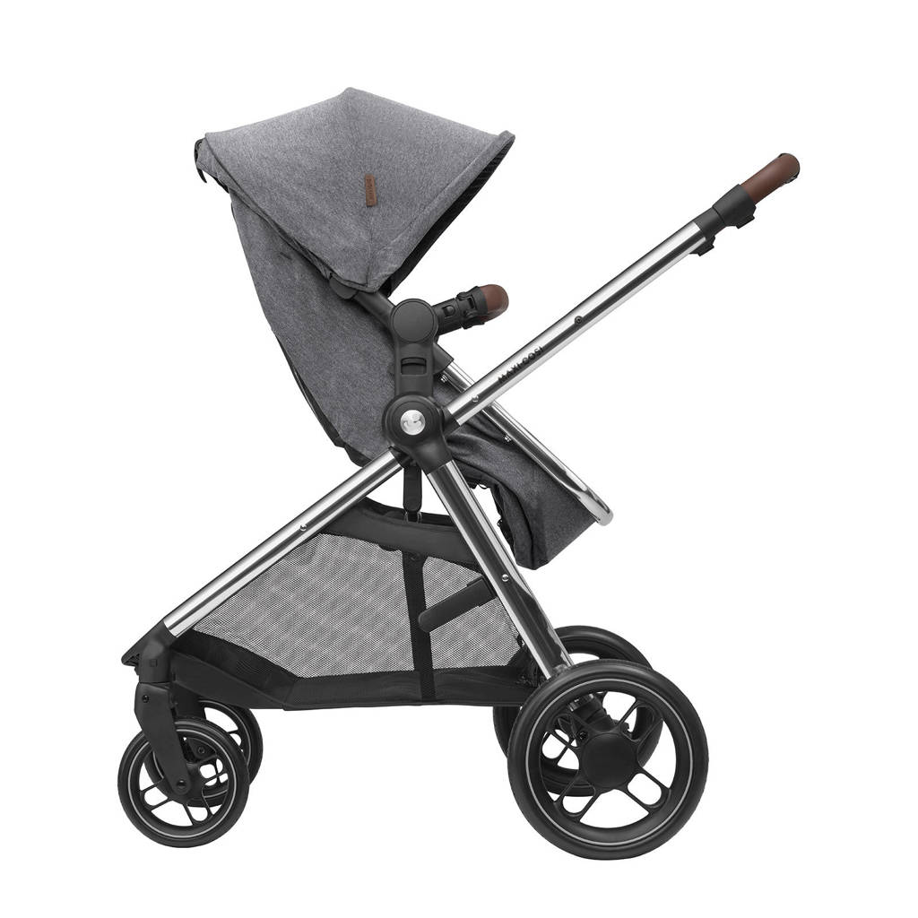 MC Zelia 3 Luxe Twillic Grey Fr (Chrome frame & Brown Leather)