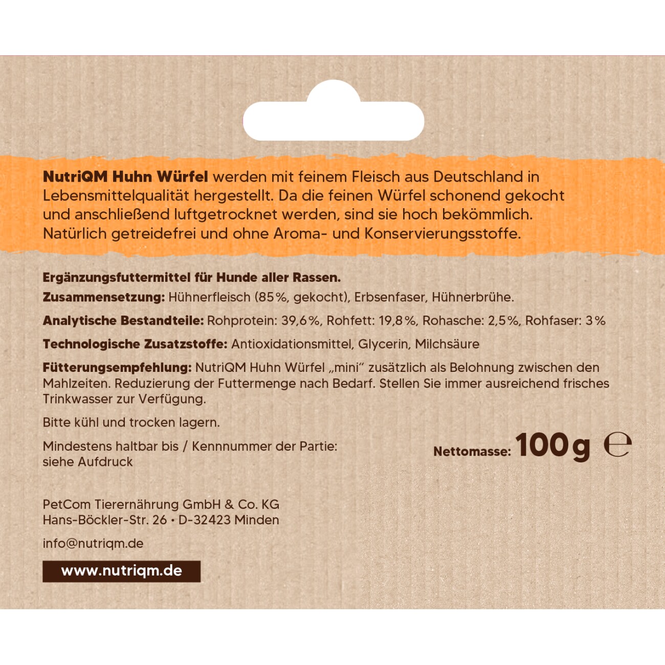 NutriQM Huhn Würfel mini 5x 100g