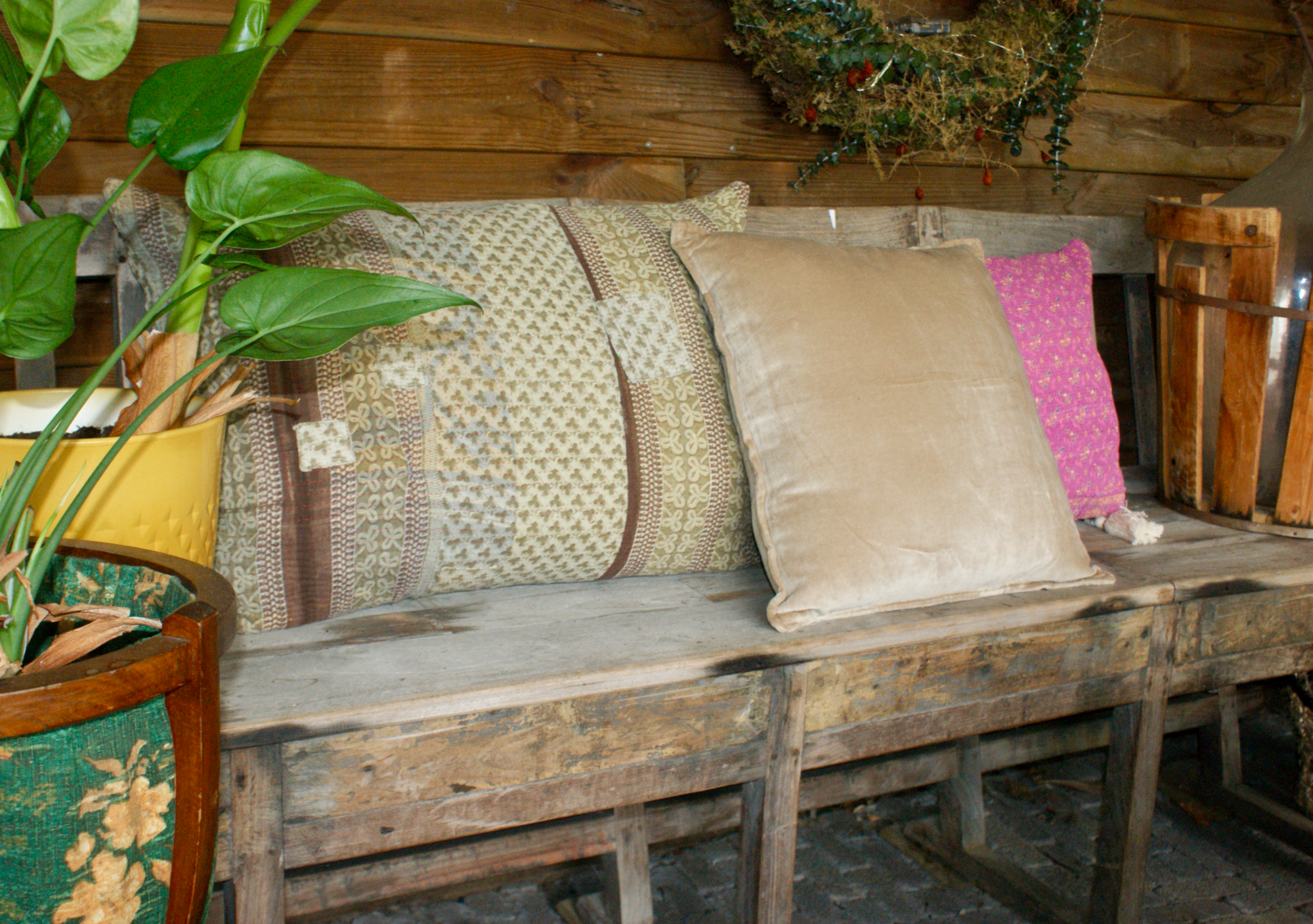 Kussen Kantha vintage 40x60 cm pink
