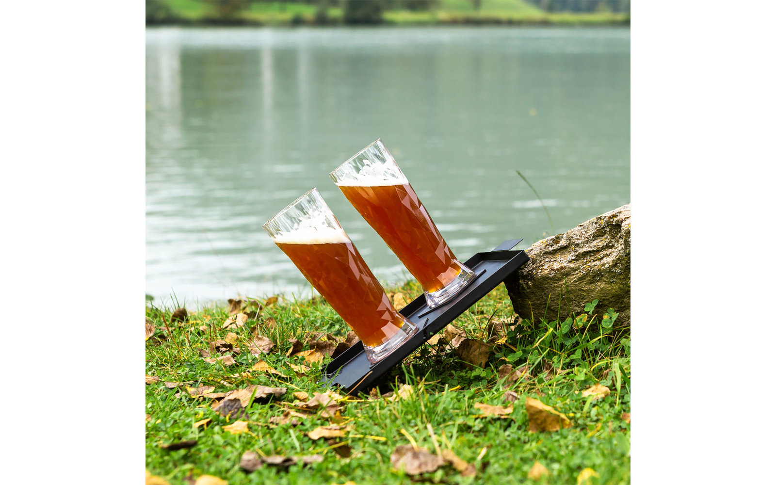 silwy® Magnet-Kunststoffgläser Bier inkl. metallische Gel-Untersetzer 6 Stück (500 ml)