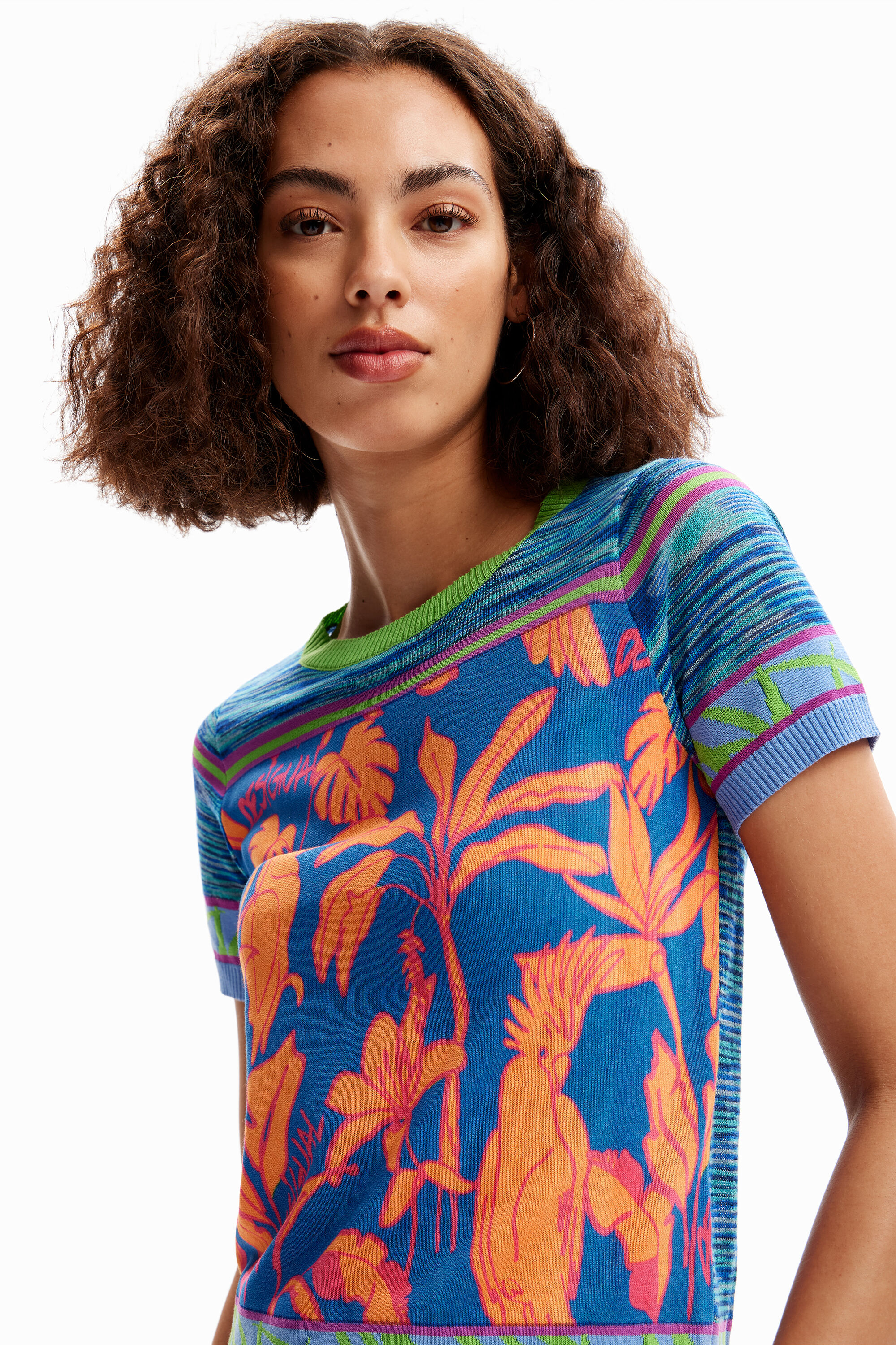 T-shirt tropical maille