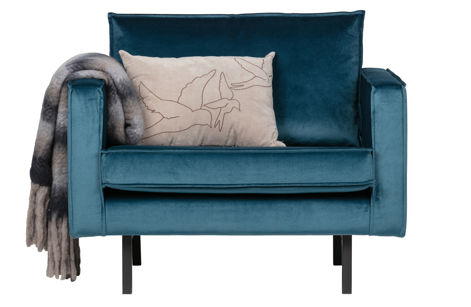 BePureHome fauteuil Rodeo velvet blue