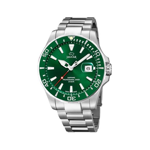 Jaguar J860 Herreur, Stål/Grøn, 43 mm